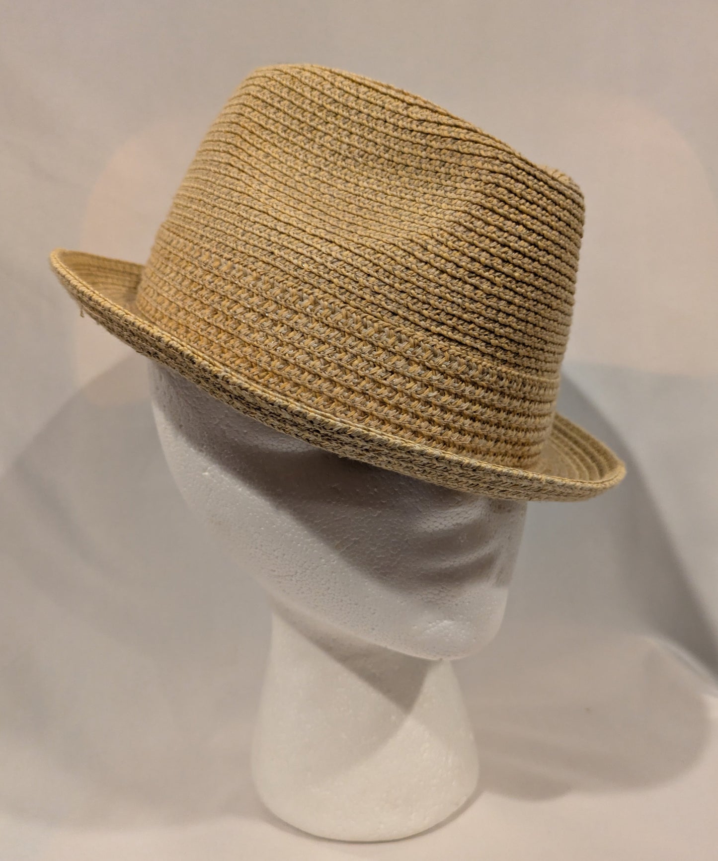 Hat, Straw Trilby Vintage 21"