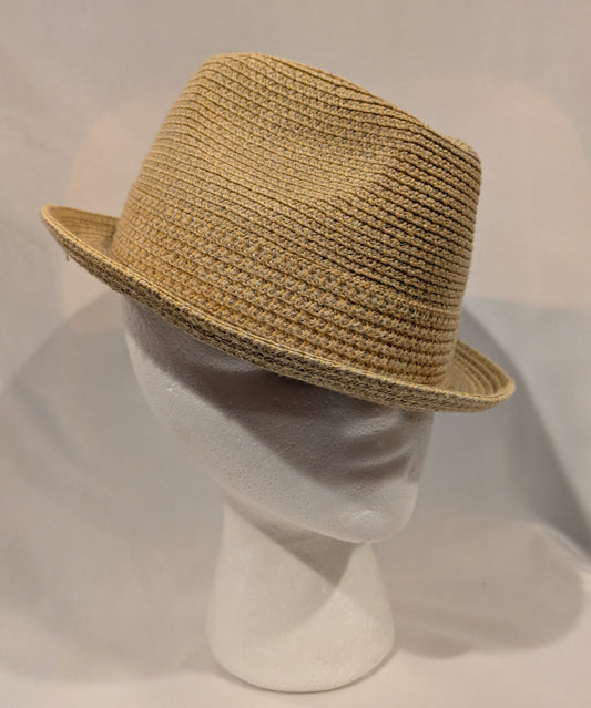Hat, Straw Trilby Vintage 21"