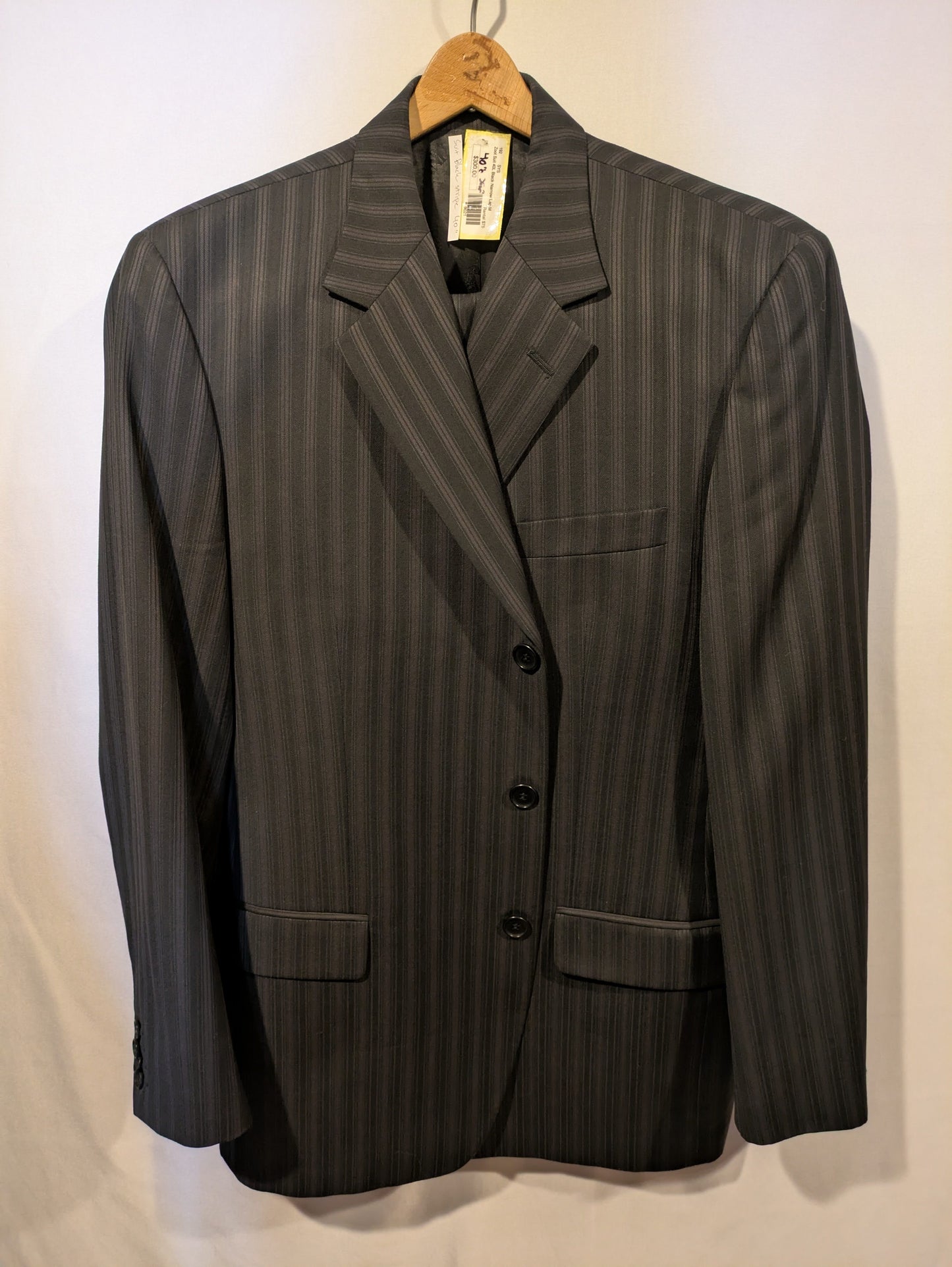 Suit, Black Stripes 2pc 40"