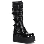 Boot, 5 Buckles TRASHVILLE 518-black patent : 8 men