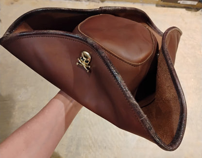 Hat, Leather Tricorn Pirate