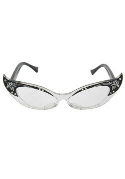 glasses, 50s Rhinestone BK/CL-BK/CL