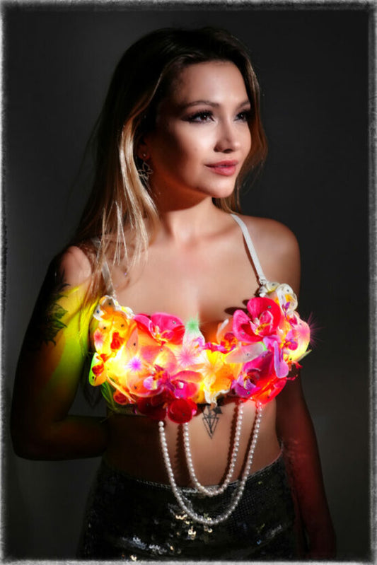 Festival Bra Top, Flower LED