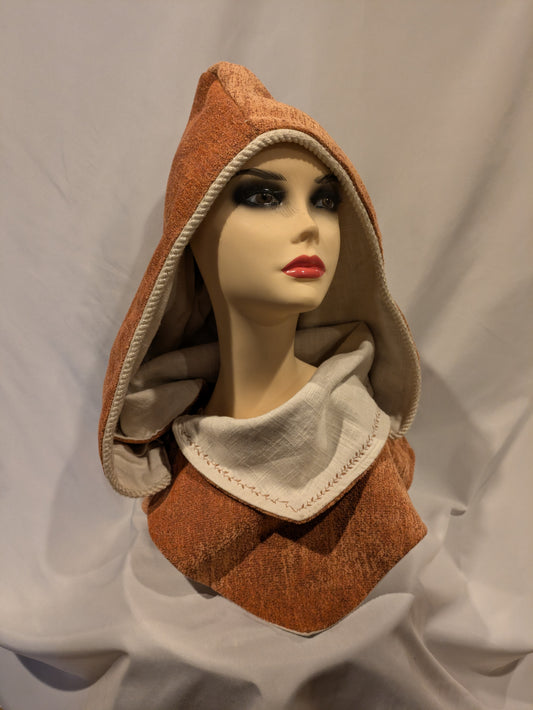 Capelet, Hooded Fantasy Orange