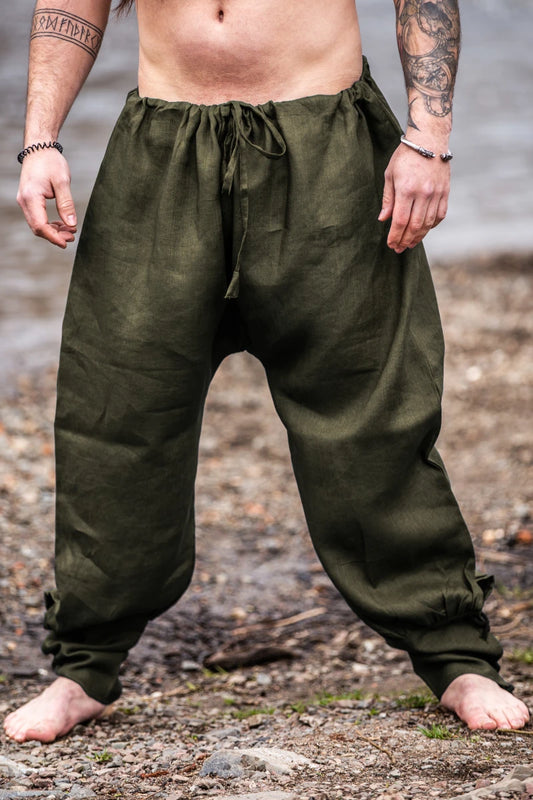 Pants, Wodan Linen Olive XXL