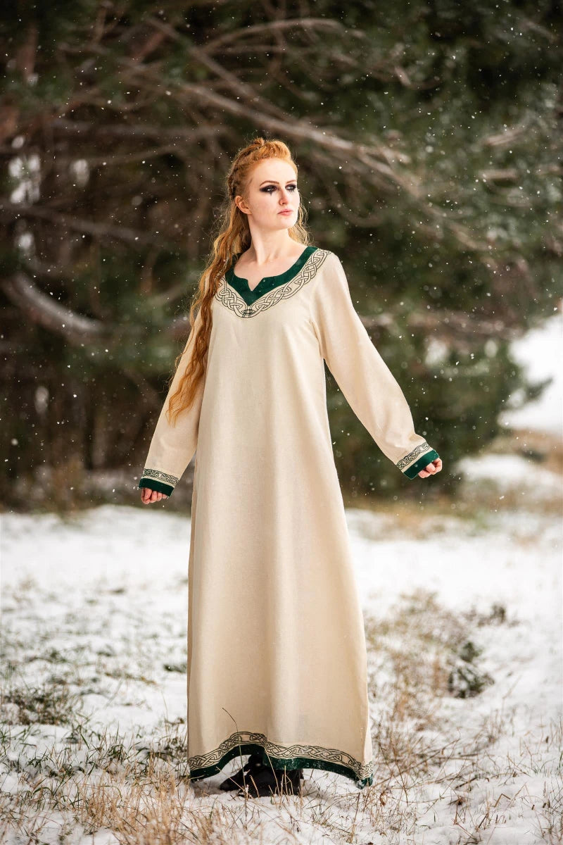 Dress, Lagertha Green Natural L
