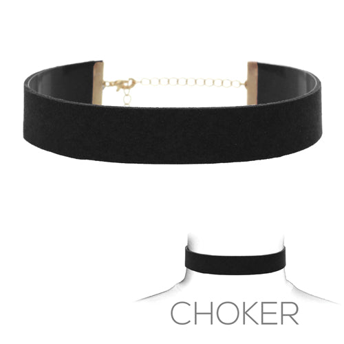 Necklace, Black Velvet Choker-Black