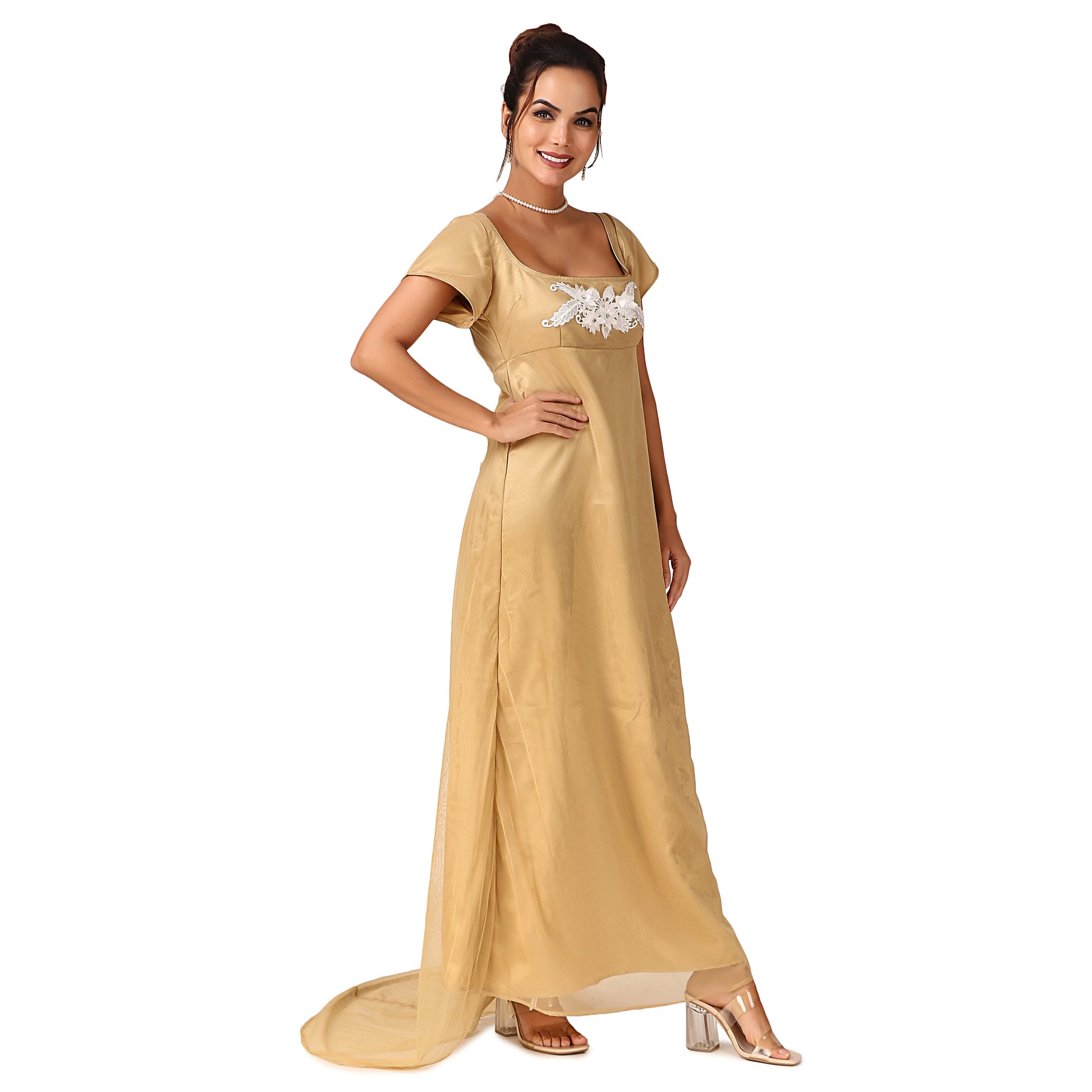 Regency Dress, Daphne Bridgerton XX-Large / Dull Gold Regency Dress, Daphne Bridgerton XX-Large / Dull Gold