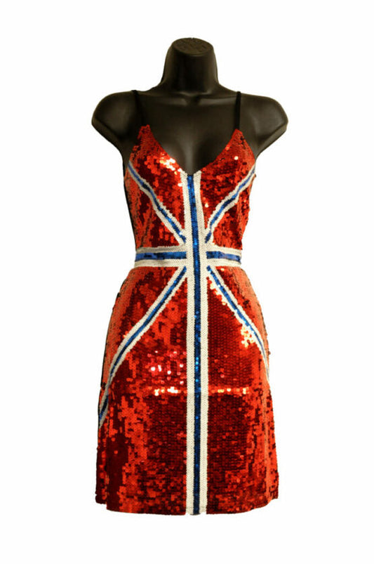 Dress, Sequin Great Britain-Red : O/S