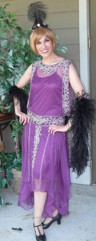 20s Gown, Purple Sheer