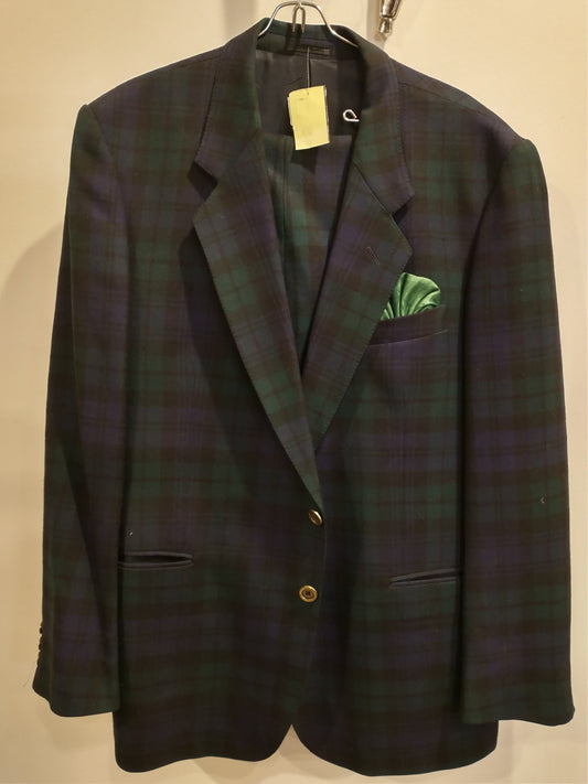 Suit 46 Blue Green Plaid