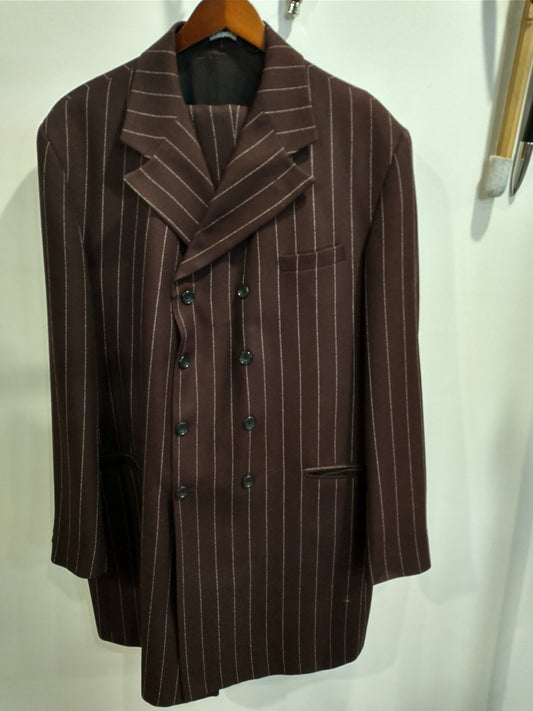 Zoot Suit 48 Burgundy Pinstripe