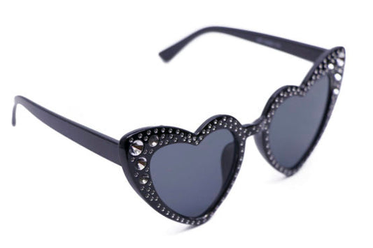 Glasses, Heart Rhinestone-Black