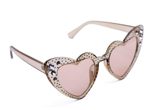 Glasses, Heart Rhinestone-Gold