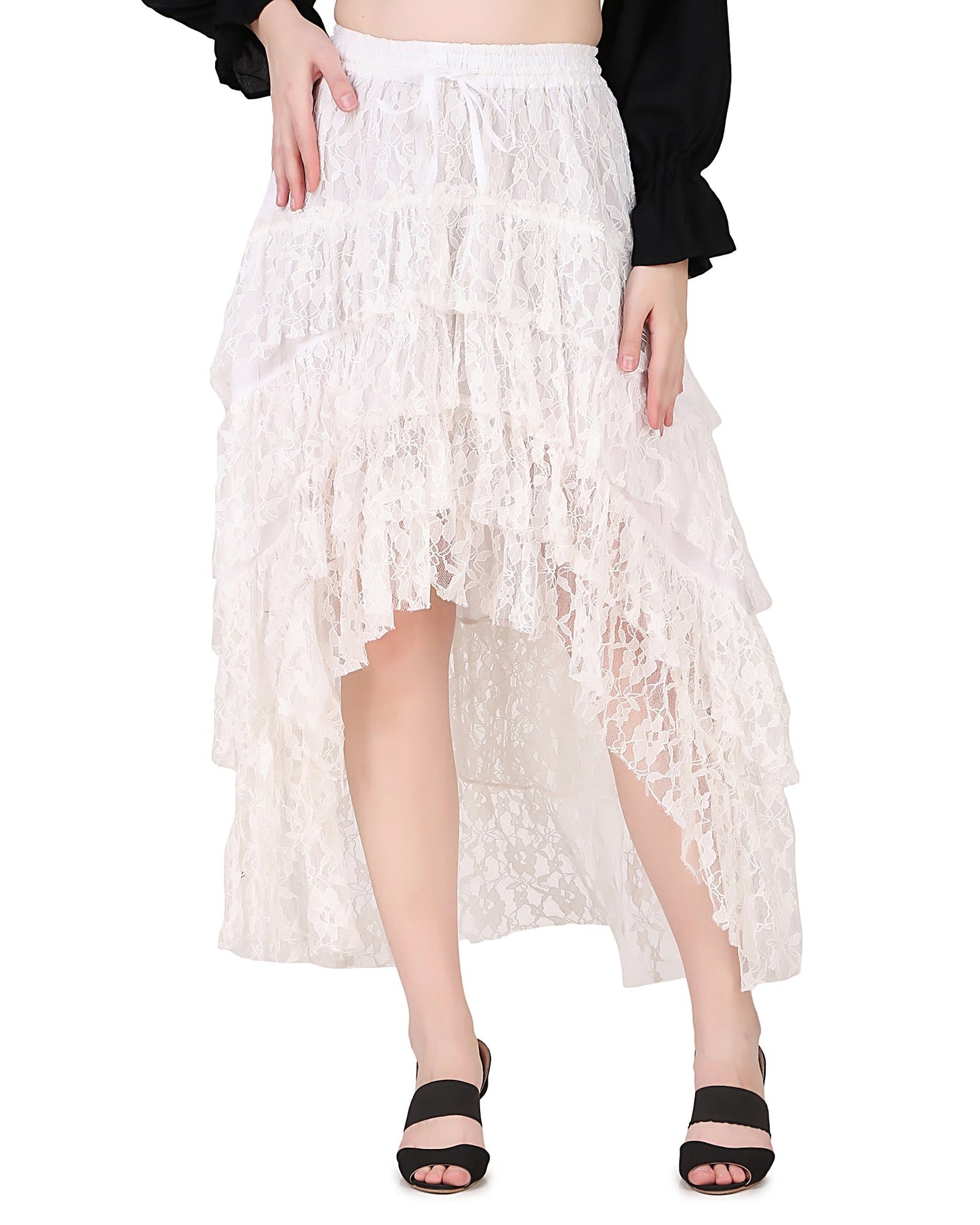 Skirt, Contoured Net WHT S