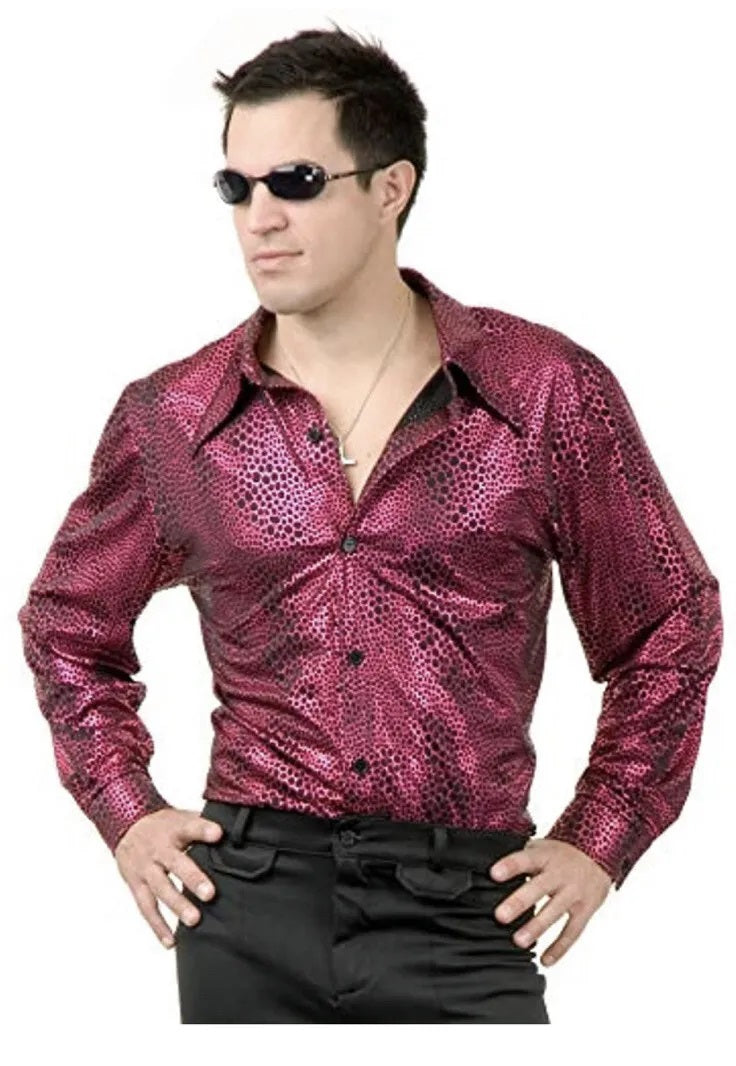 70s Shirt Disco Snake Skin