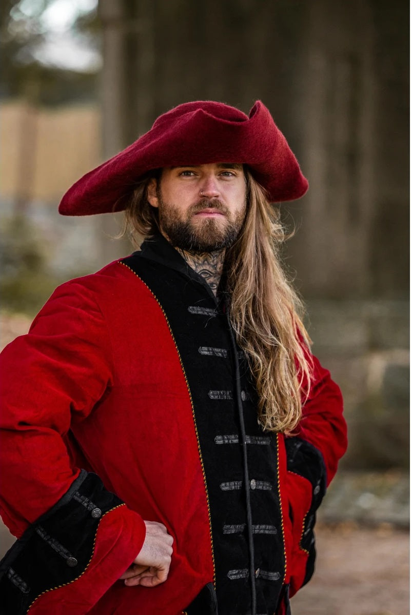 Hat, Tricorn Hugo Red