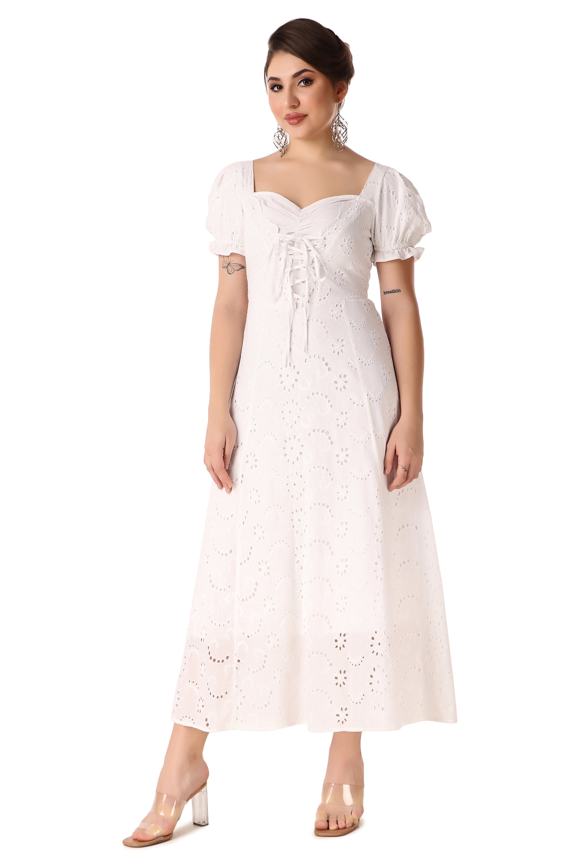 Dress, Cottagecore Wisteria X-Large / White
