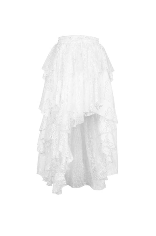 Skirt, Lace Hi-Lo White