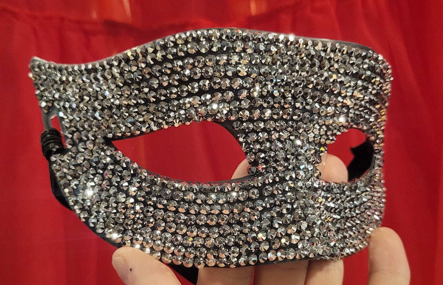 Mask, Silver Rhinestone