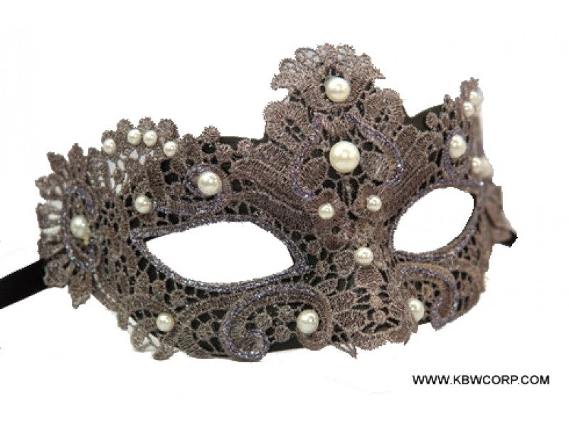 Mask, Macrame Metallic Pearls