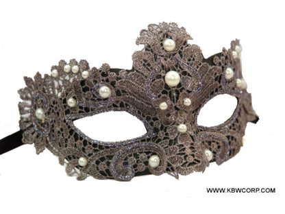 Mask, Macrame Metallic Pearls