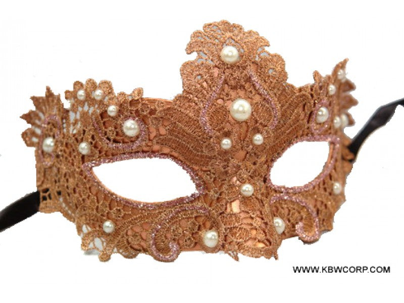 Mask, Macrame Metallic Pearls