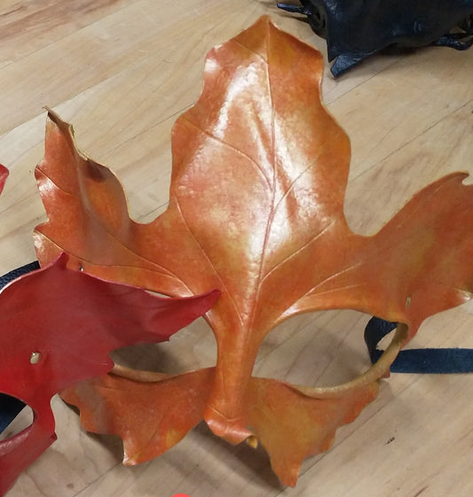 Fall Maple Leaf Mask, Orange