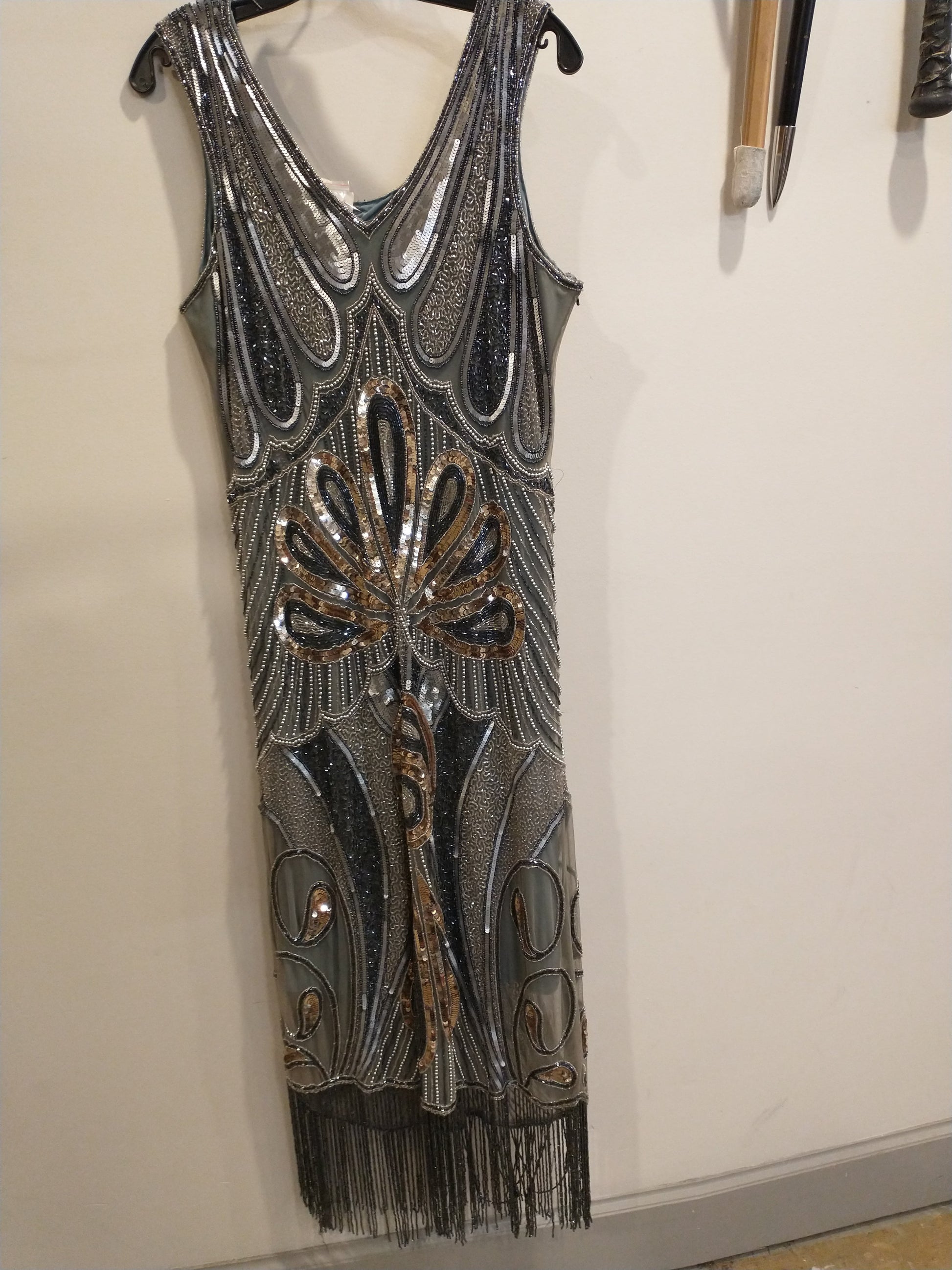 20s Gown, Grey Silver 20s Gown, Grey Silver